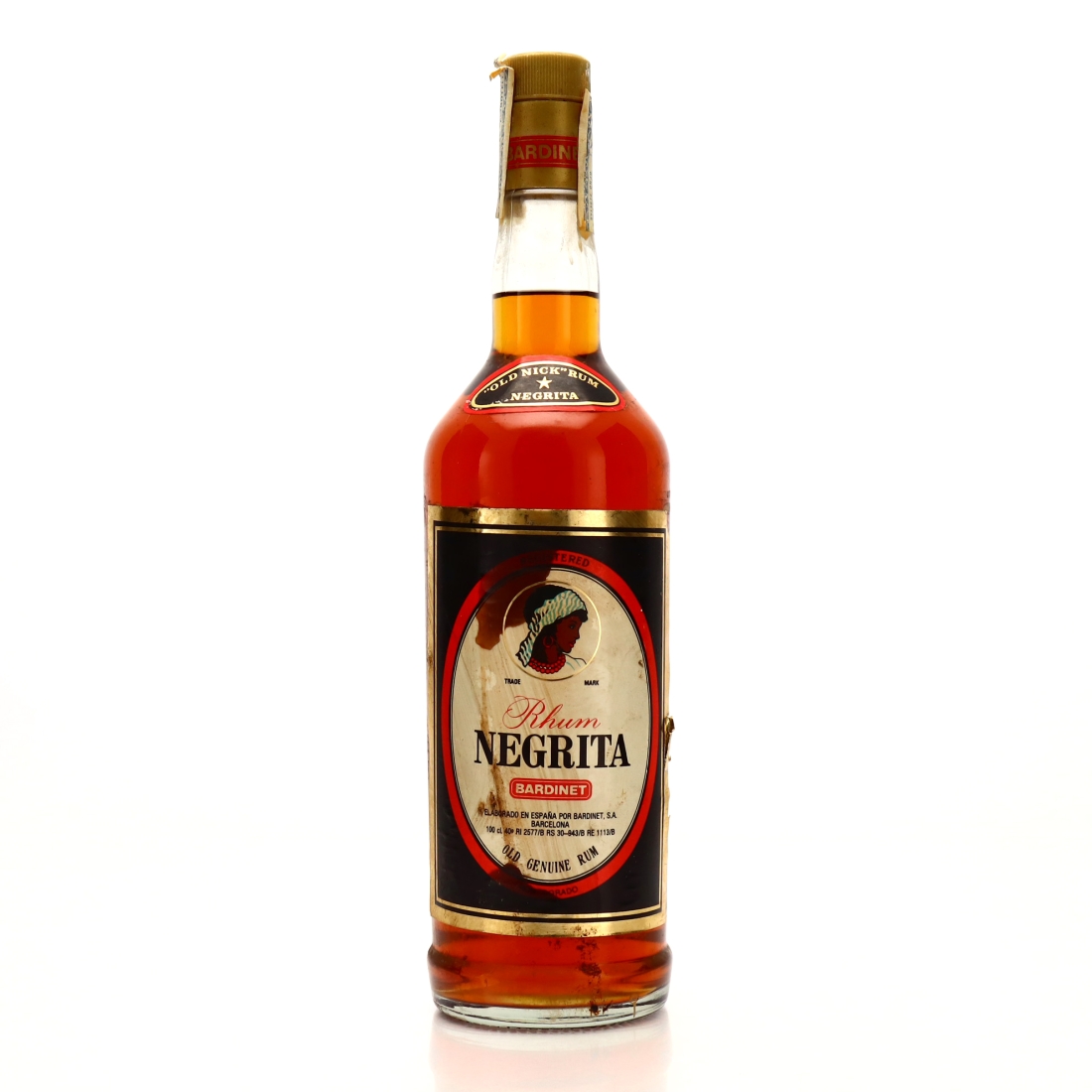 Rhum Negrita Bardinet 1 Litre 1980s