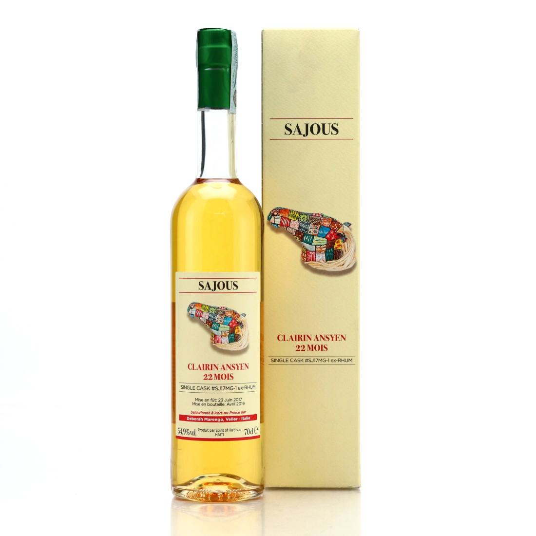 Sajous 2017 Single ex-Rhum Cask 22 Month Old Clairin Ansyen / Deborah Marengo, Velier