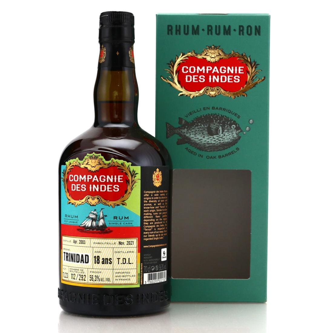 Trinidad Distillers 2003 Compagnie des Indes 18 Year Old