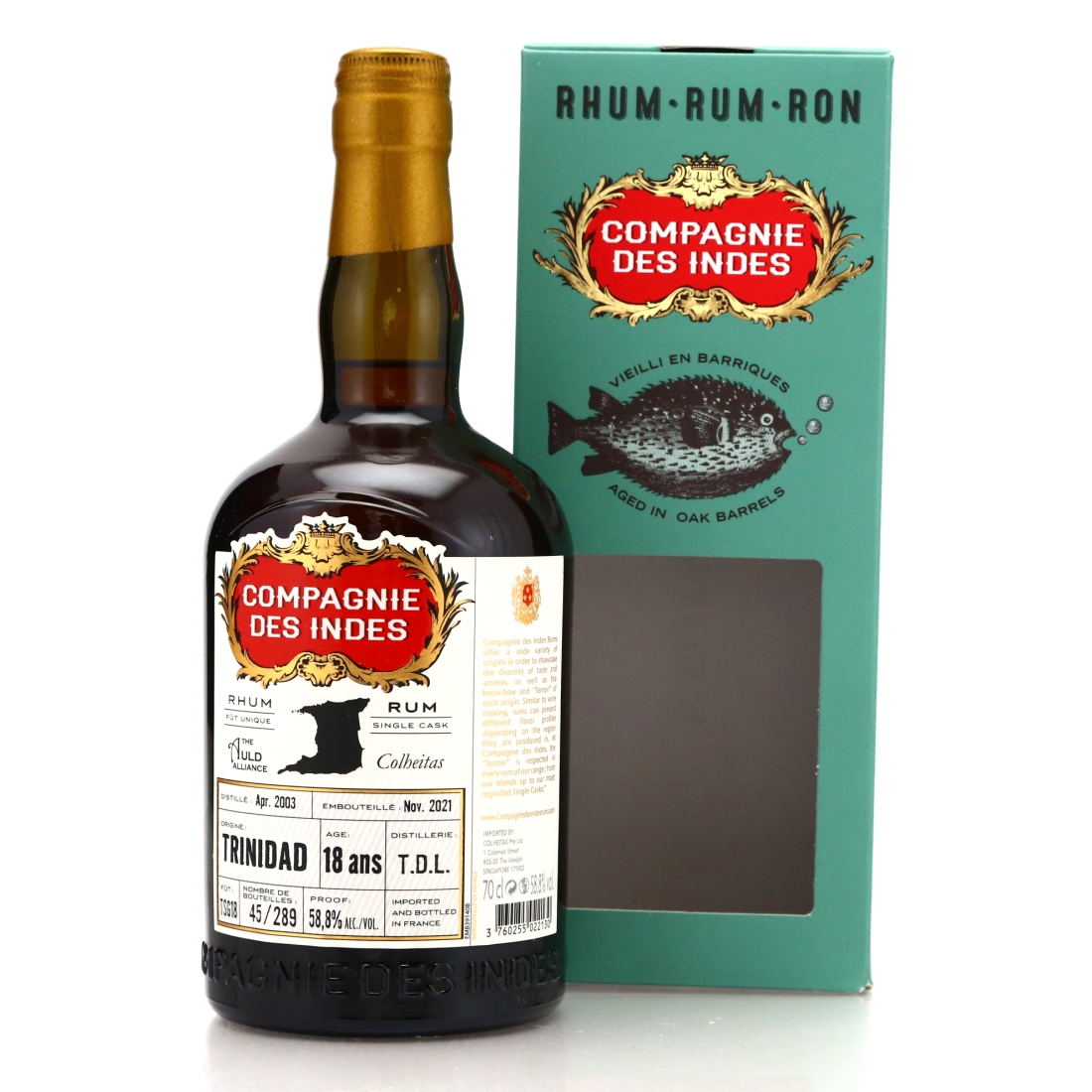 Trinidad Distillers 2003 Compagnie des Indes 18 Year Old / France