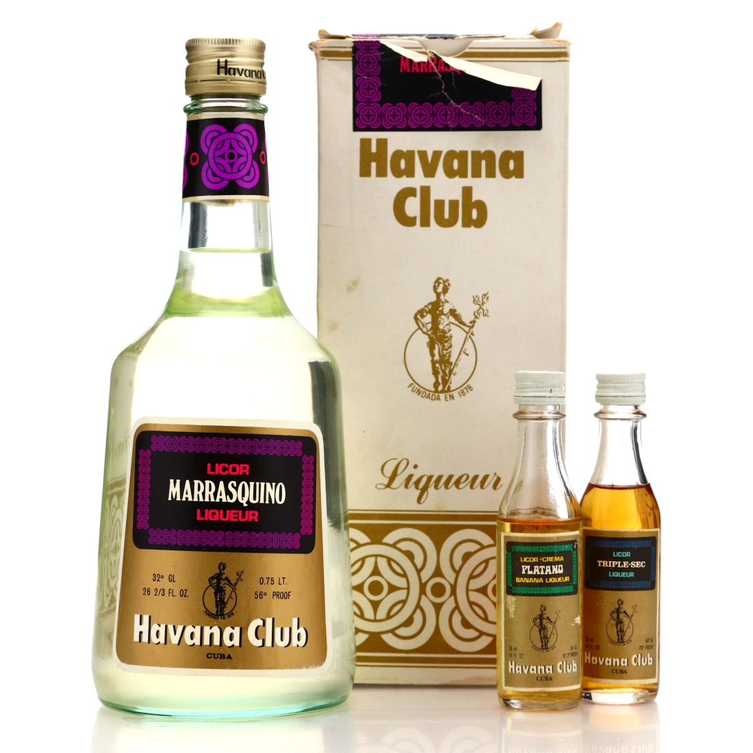 Havana Club Marrasquino Liqueur 1970s / includes Miniatures