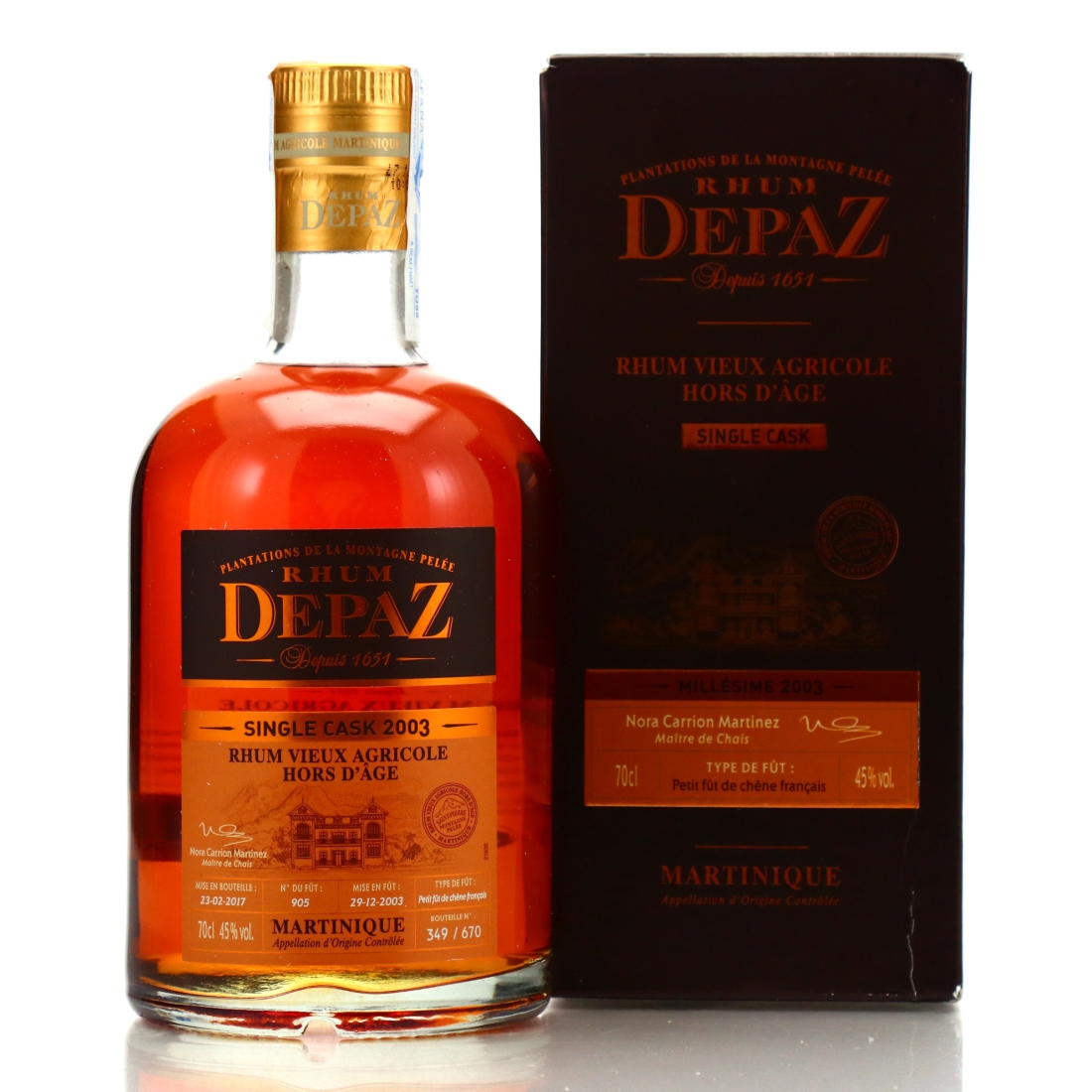 Depaz 2003 Single French Oak Cask #905