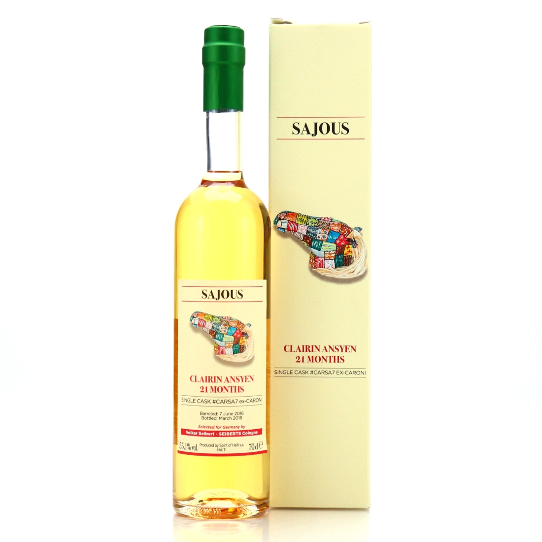 Sajous 2016 Single ex-Caroni Cask 21 Month Old Clairin Ansyen / Volker Seibert-Seiberts Cologne