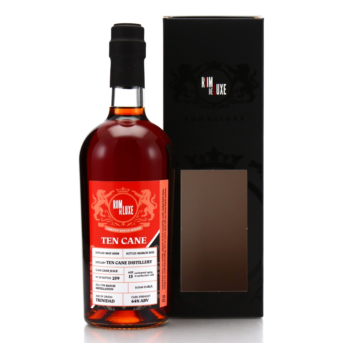 Ten Cane 2008 Rom de Luxe 13 Year Old / Limited Batch Series