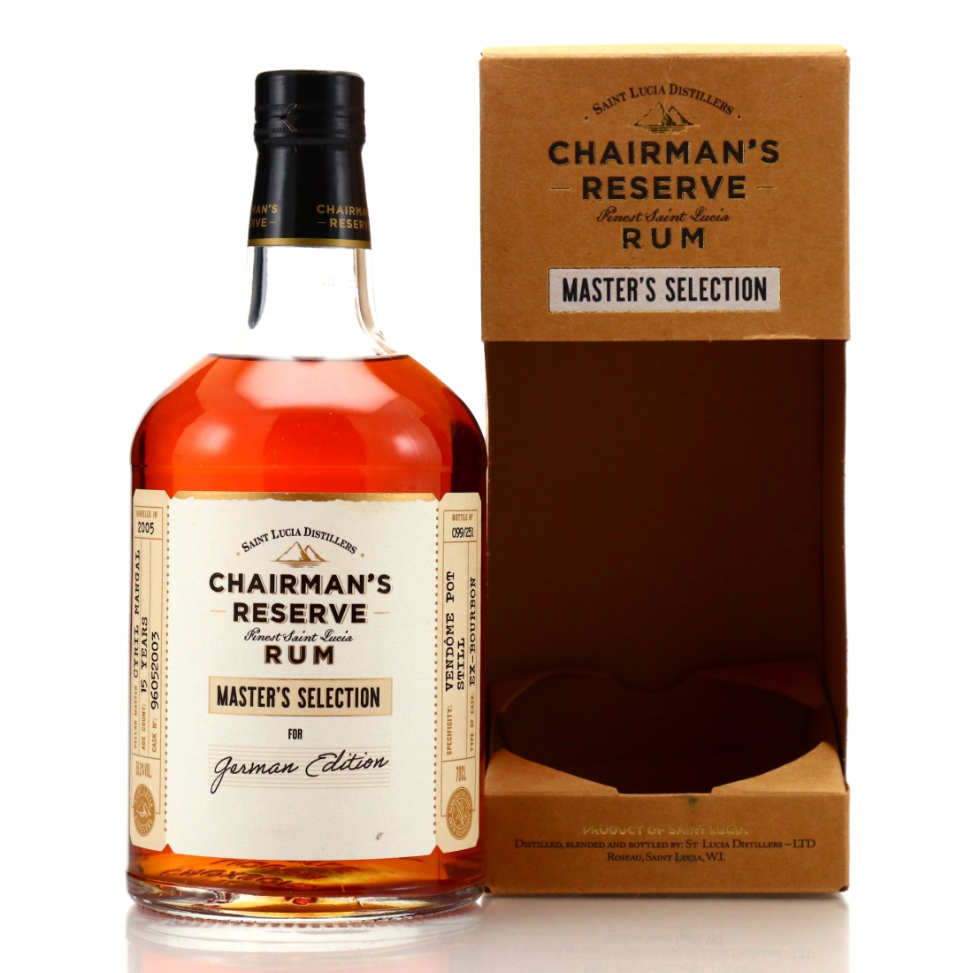 Chairman's Reserve 2005 Vendome Still Single Cask 15 Year Old / German Edition