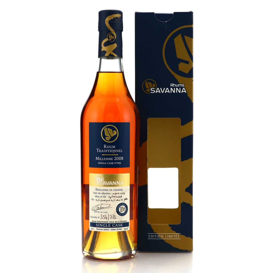 Savanna Traditionnel 2008 Single Cask 10 Year Old #986 50cl