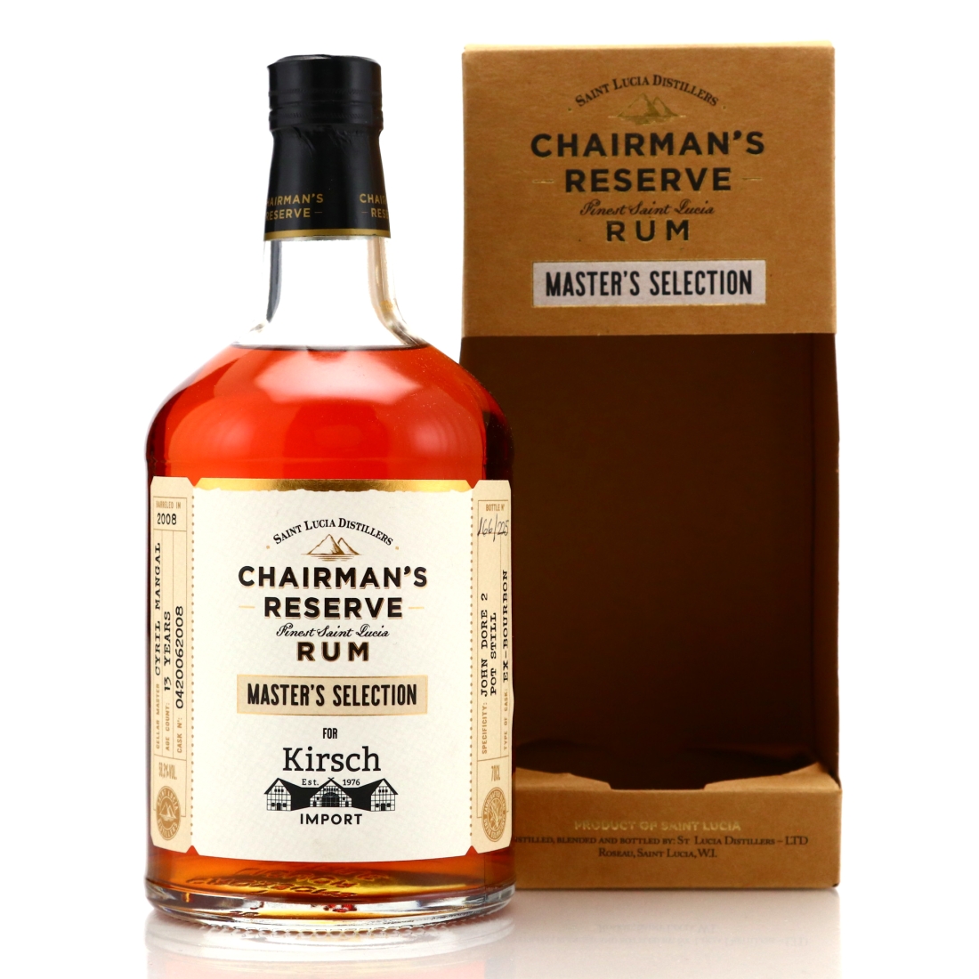 Chairman's Reserve 2008 John Dore Still Single Cask 13 Year Old / Kirsch Import