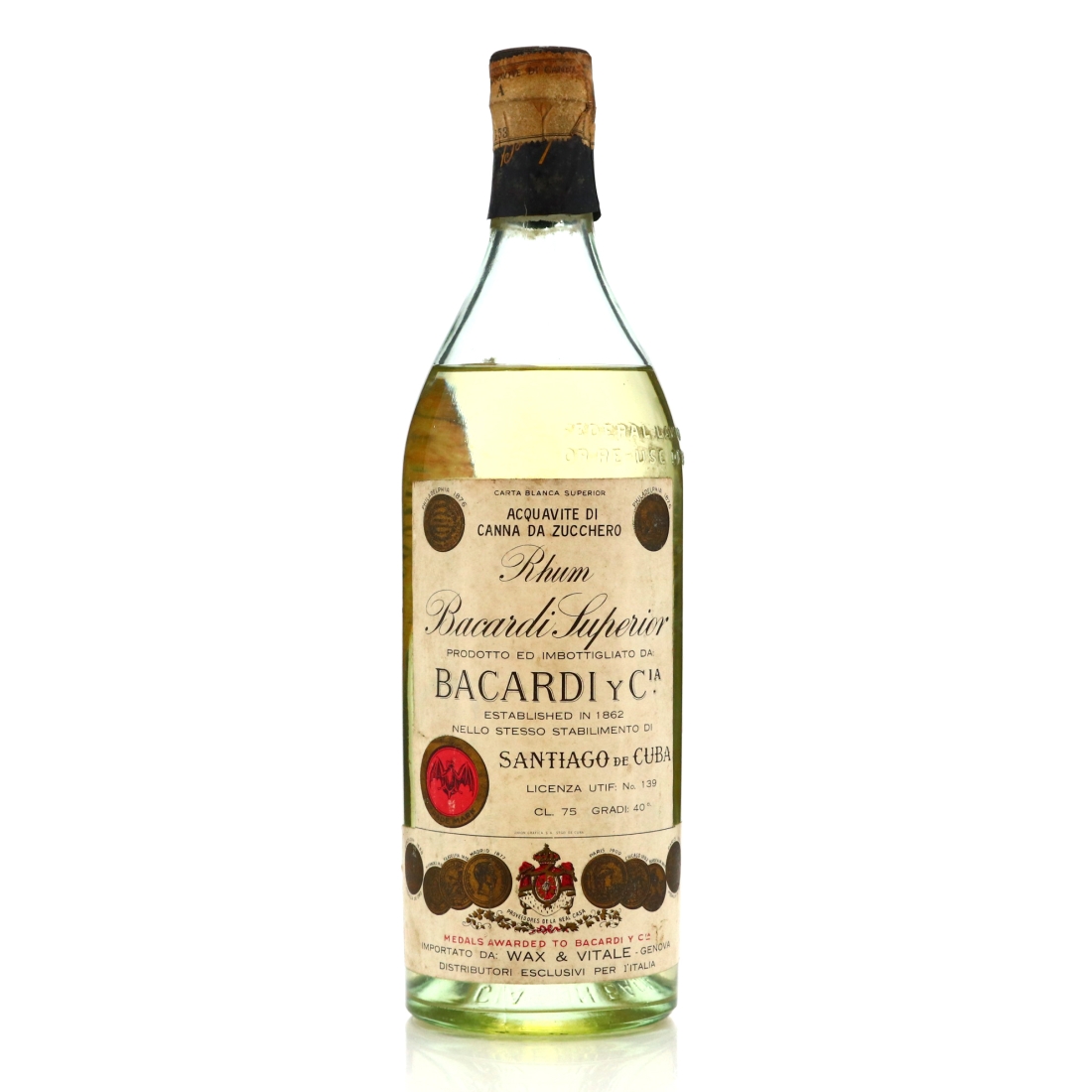 Bacardi Carta Blanca 1940-50s / Wax & Vitale Import