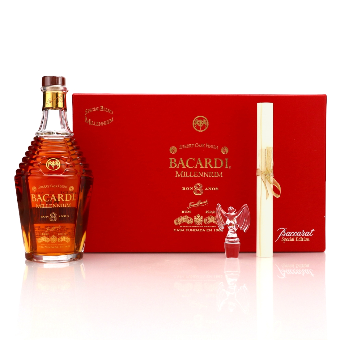 Bacardi 8 Year Old Millennium Baccarat Decanter 75cl