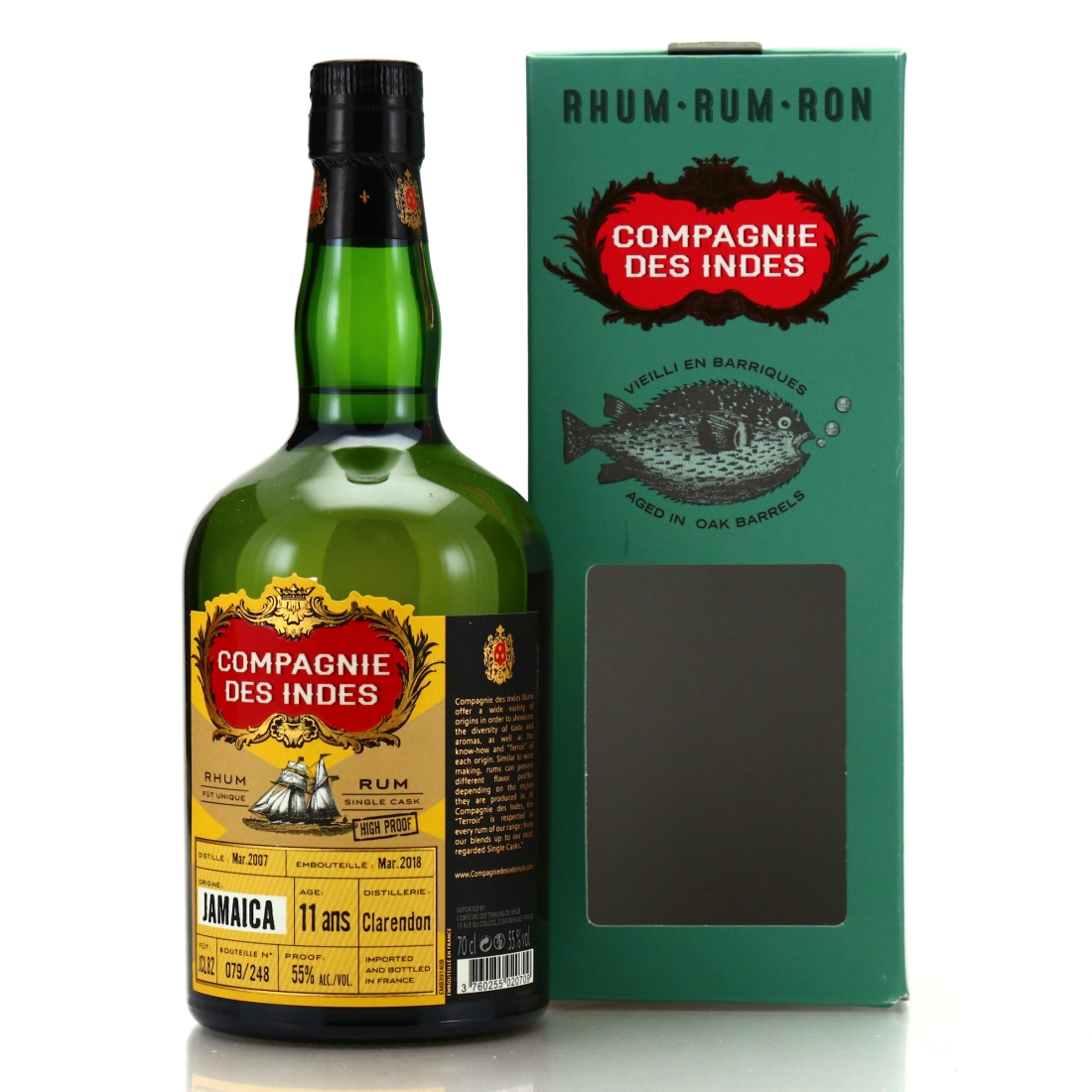 Clarendon 2007 Compagnie des Indes 11 Year Old High Proof