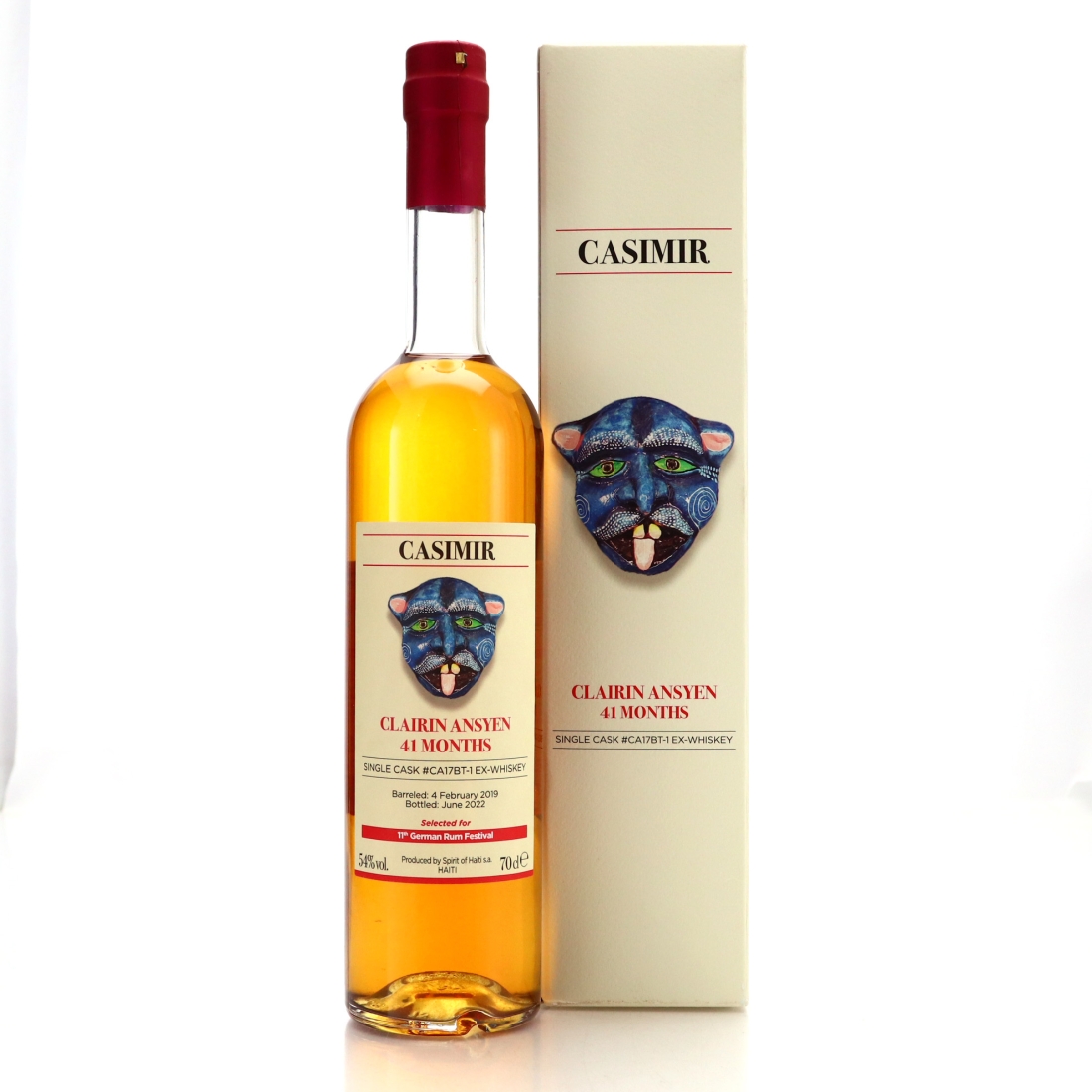 Casimir 2019 Single ex-Whiskey Cask 41 Month Old Clairin Ansyen / 11th German Rum Festival