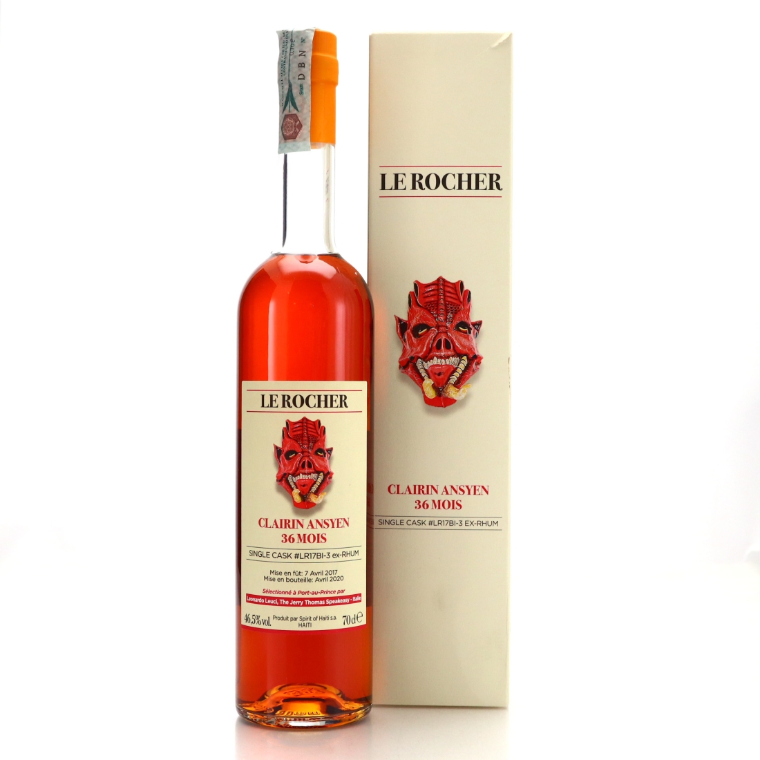 Le Rocher 2017 Single ex-Rhum Cask 36 Month Old Clairin Ansyen / Leonardo Leuci, Jerry Thomas Speakeasy