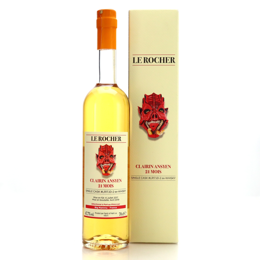 Le Rocher 2017 Single ex-Whisky Cask 21 Month Old Clairin Ansyen / Big Mamma