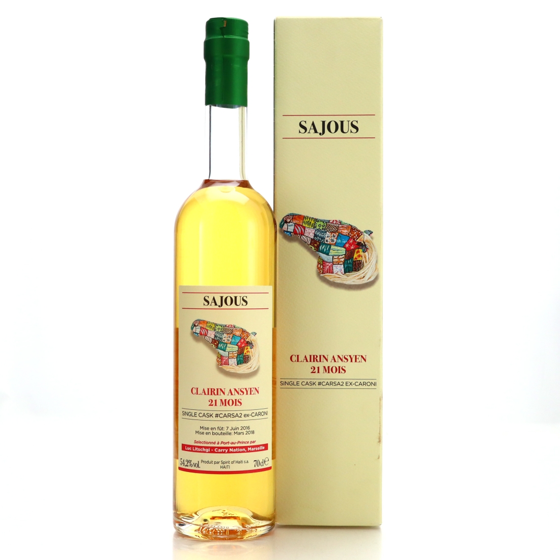 Sajous 2016 Single ex-Caroni Cask 21 Month Old Clairin Ansyen / Luc Litschgi, Carry Nation
