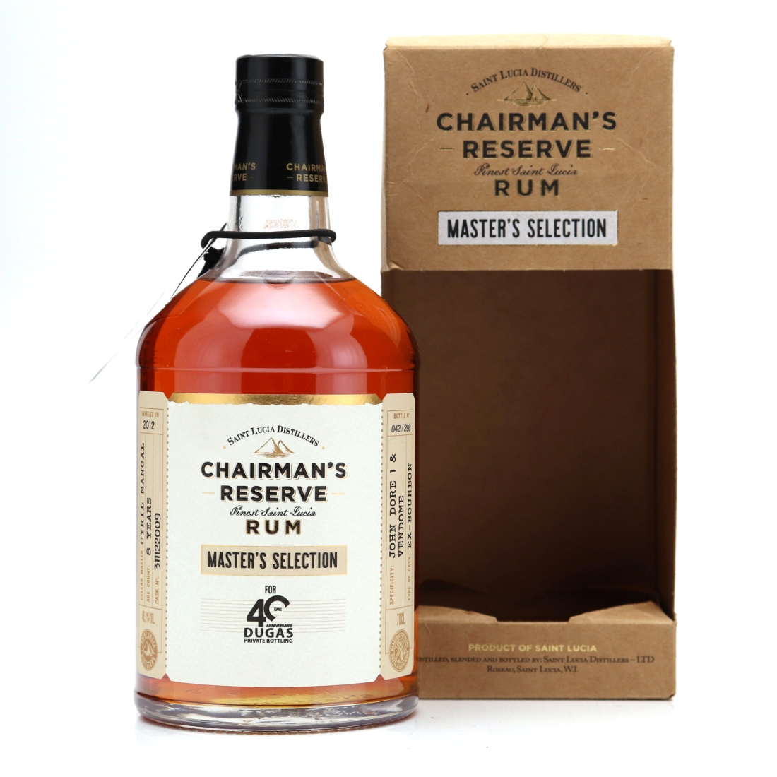 Chairman's Reserve 2012 Pot Still Single Cask 8 Year Old / Societe Dugas 40th Anniversary