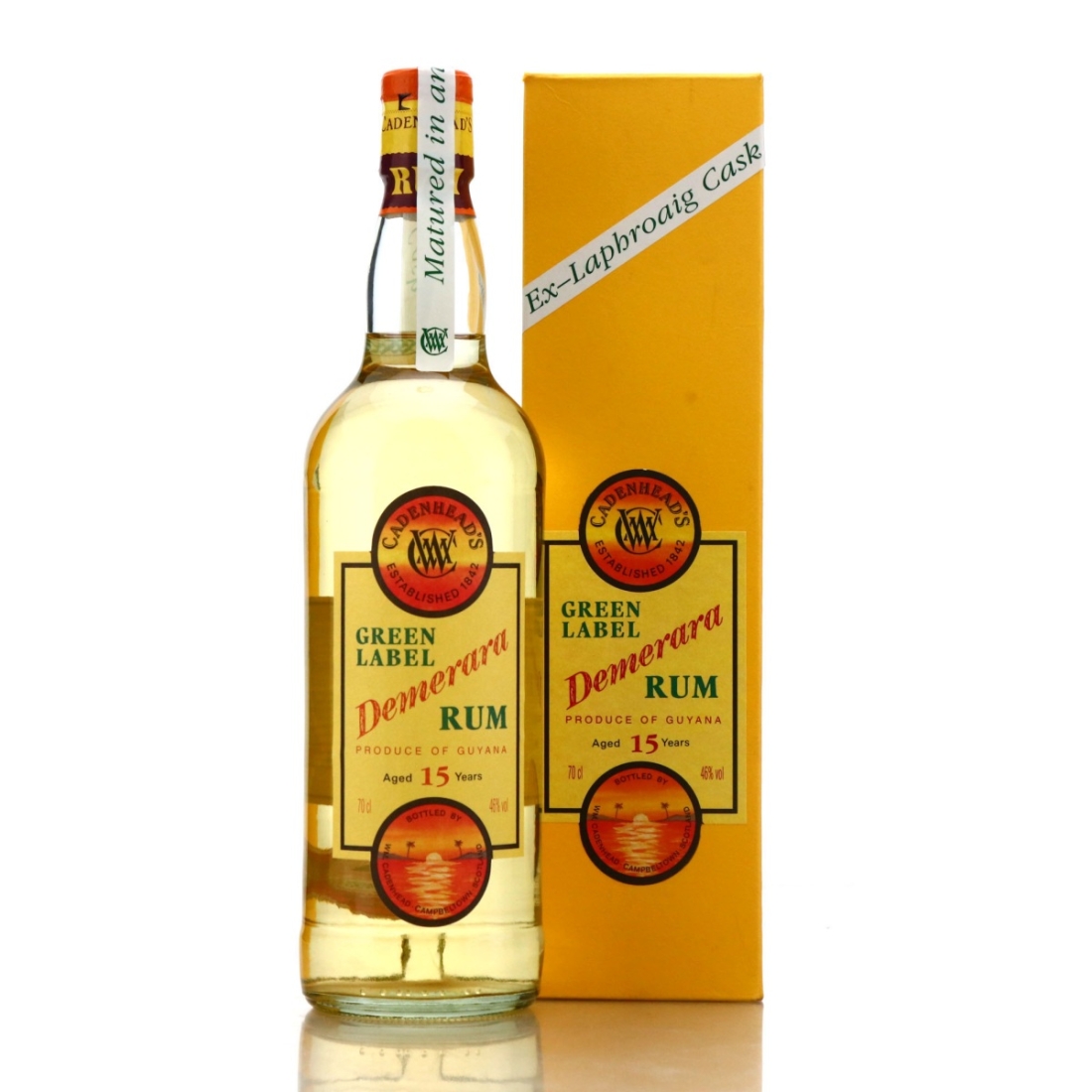 Demerara Rum 15 Year Old Cadenhead's Green Label ex-Laphroaig Cask