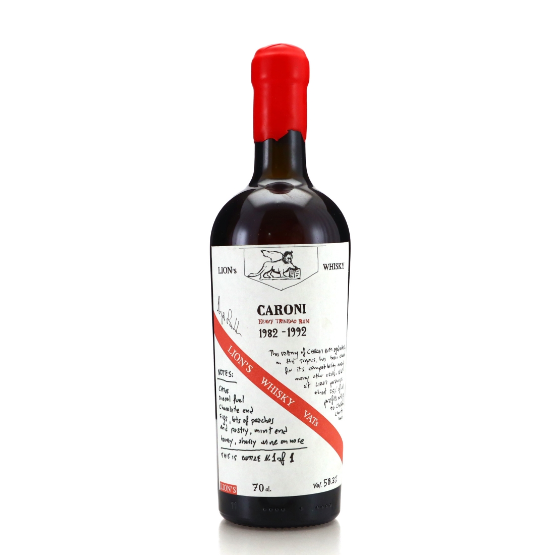Caroni 1982-1992 Lion's Whisky Charity Casks - Bottle 1 of 1