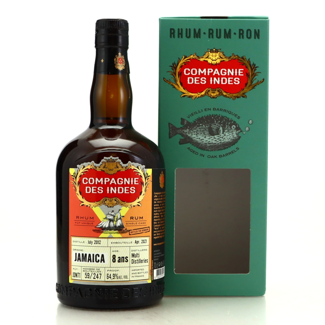 Jamaica Rum 2012 Compagnie des Indes 8 Year Old 