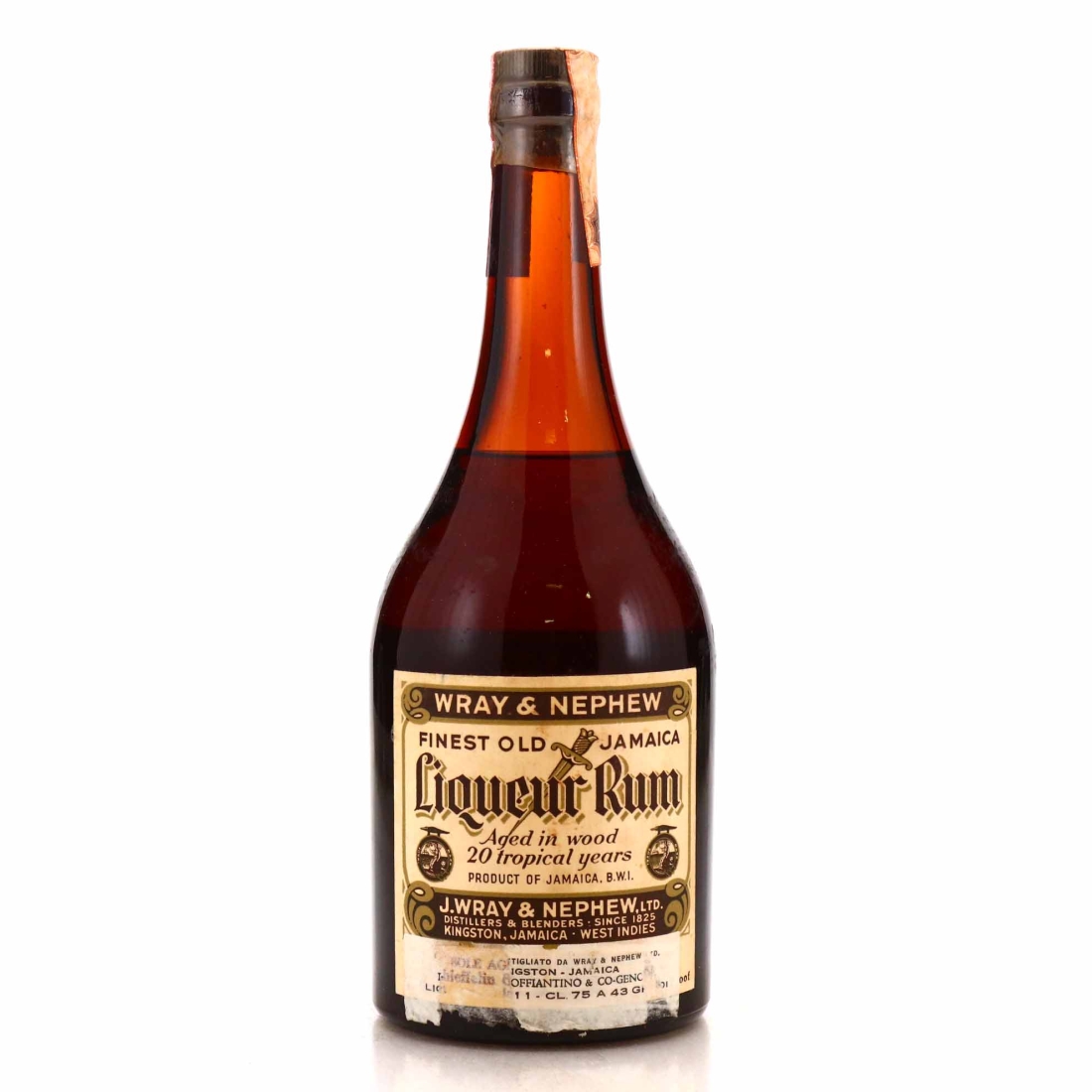 Wray and Nephew 20 Year Old Liqueur Rum 1970s / Soffiantino Import