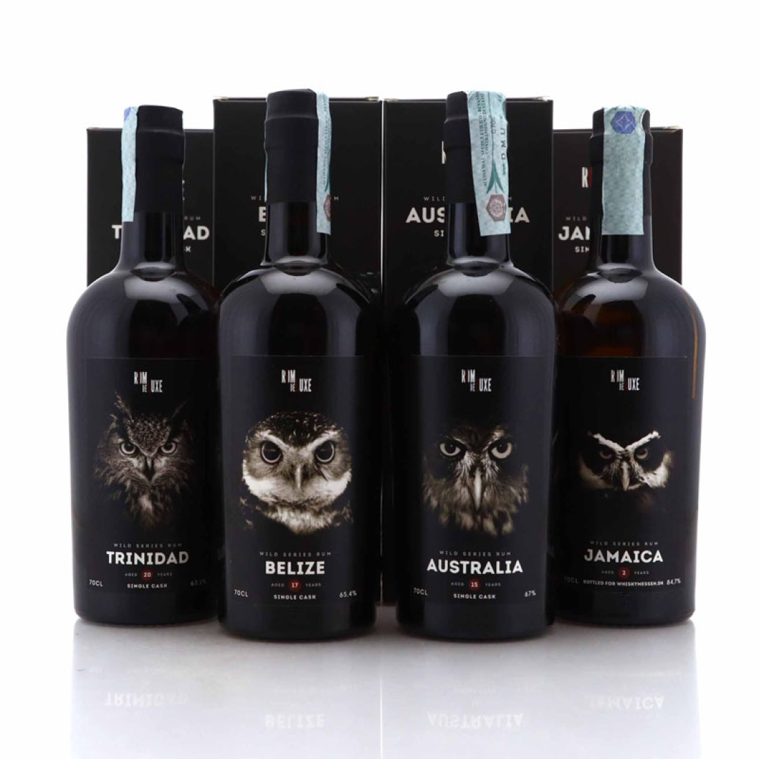 Rom de Luxe Wild Series 'Owls' 4 x 70cl