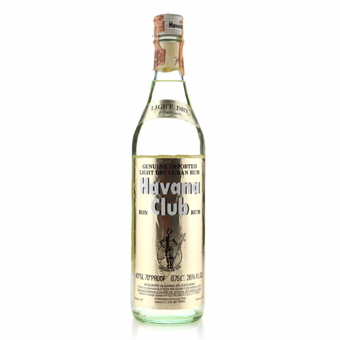 Havana Club 3 Year Old Light-Dry 1970s / Cinzano Import