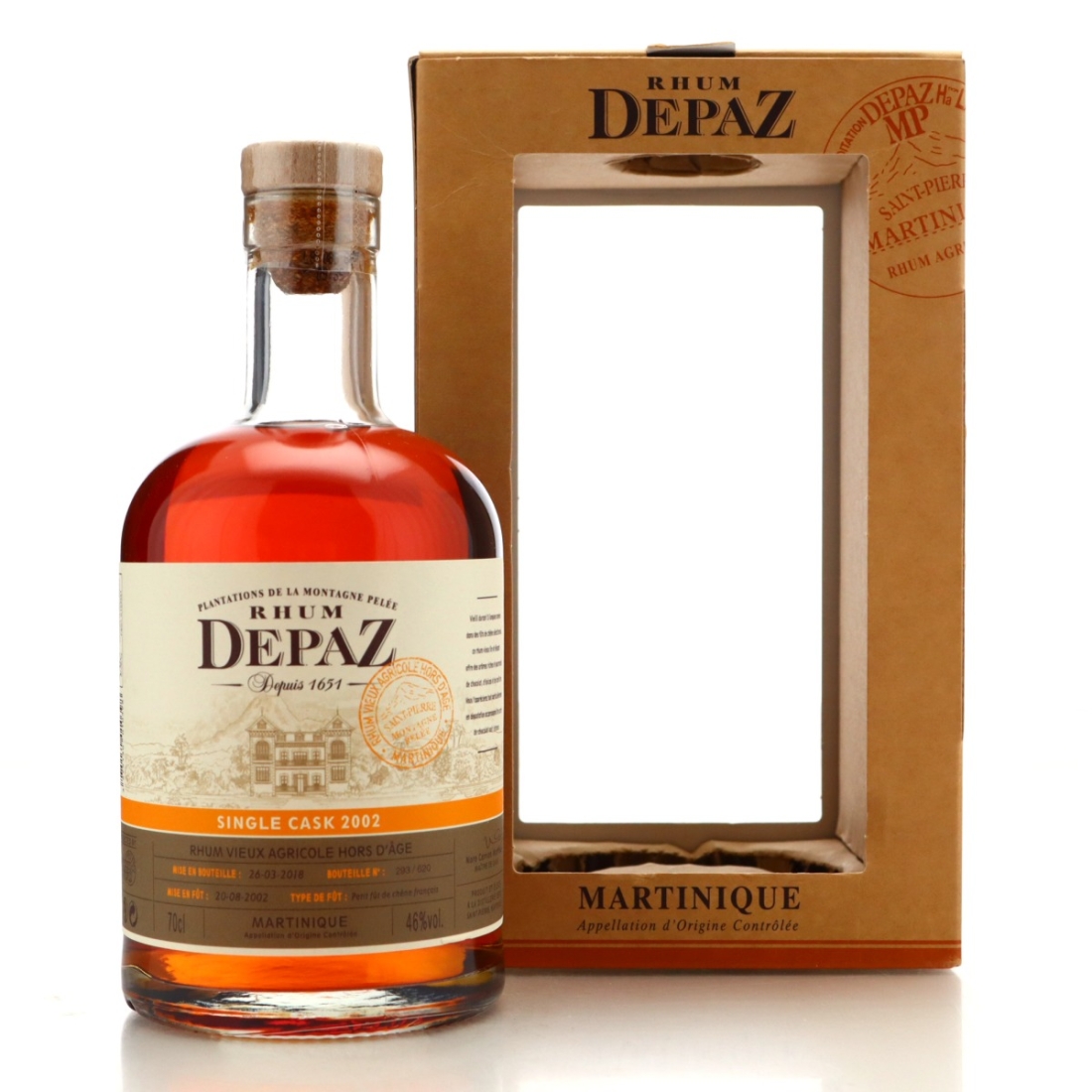 Depaz 2002 Single Cask 15 Year Old / Vins Et Bierre