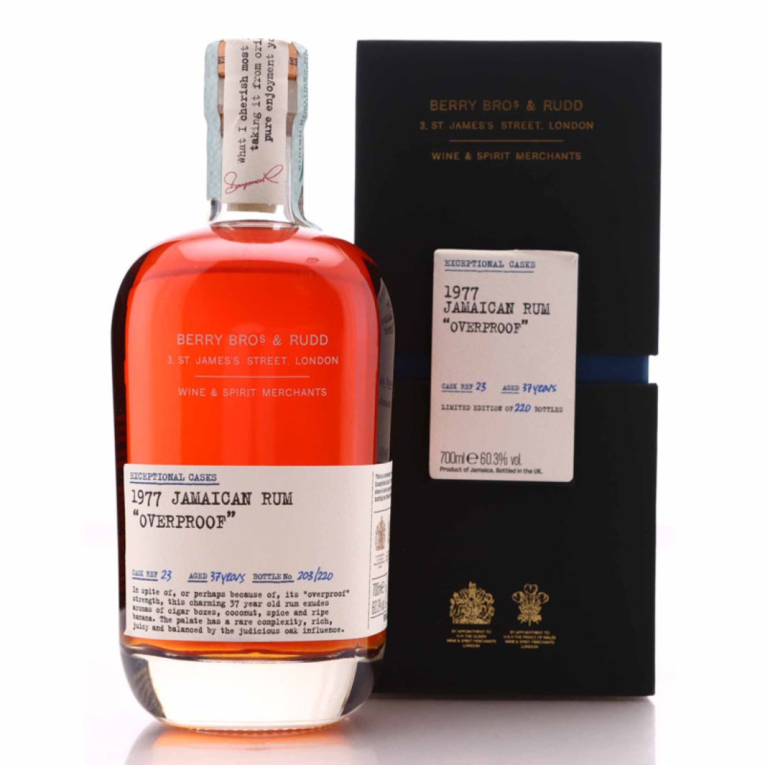 Jamaica Rum 1977 Berry Brothers and Rudd 37 Year Old Exceptional Cask