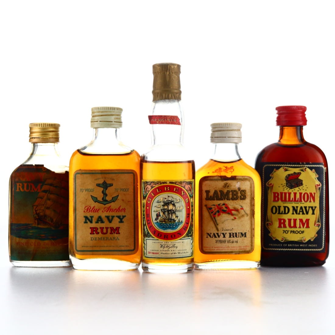 Navy Rum Miniatures x 5 1960s-80s