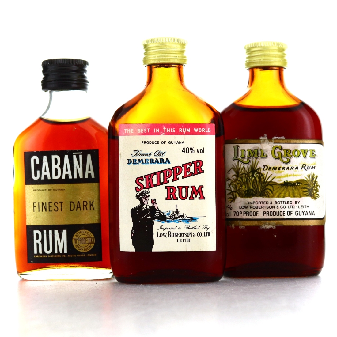 Guyanan Rum Miniatures x 3 1970s-80s