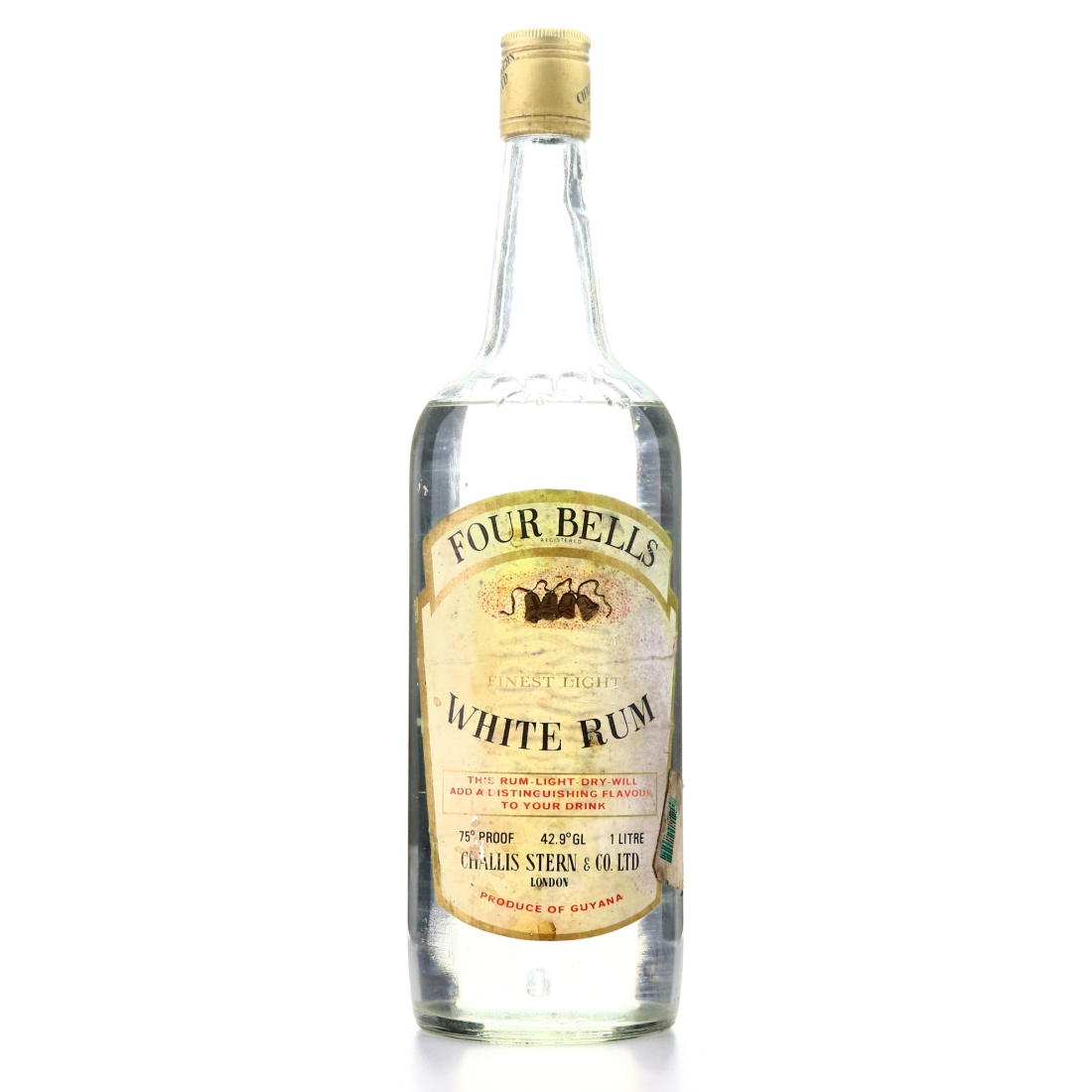Four Bells White Rum 1 Litre 1970s