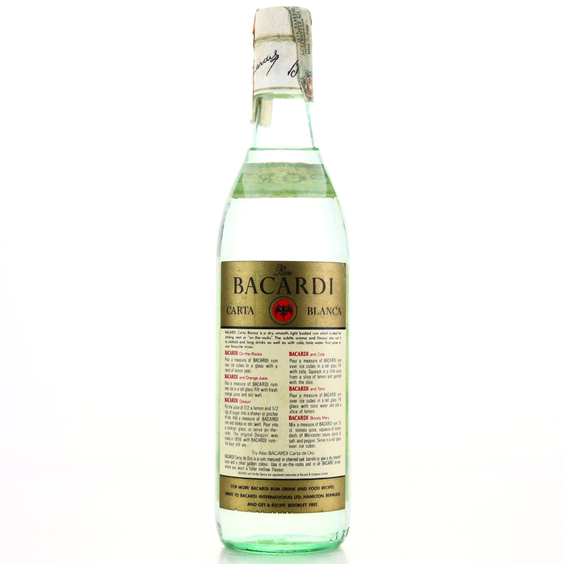 Image for Bacardi Superior Carta Blanca 80s 38 70