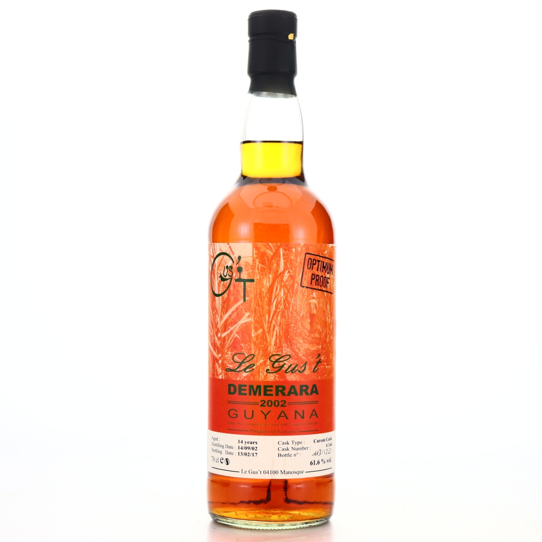 Demerara Rum 2002 Le Gus't 14 Year Old Optimum Proof