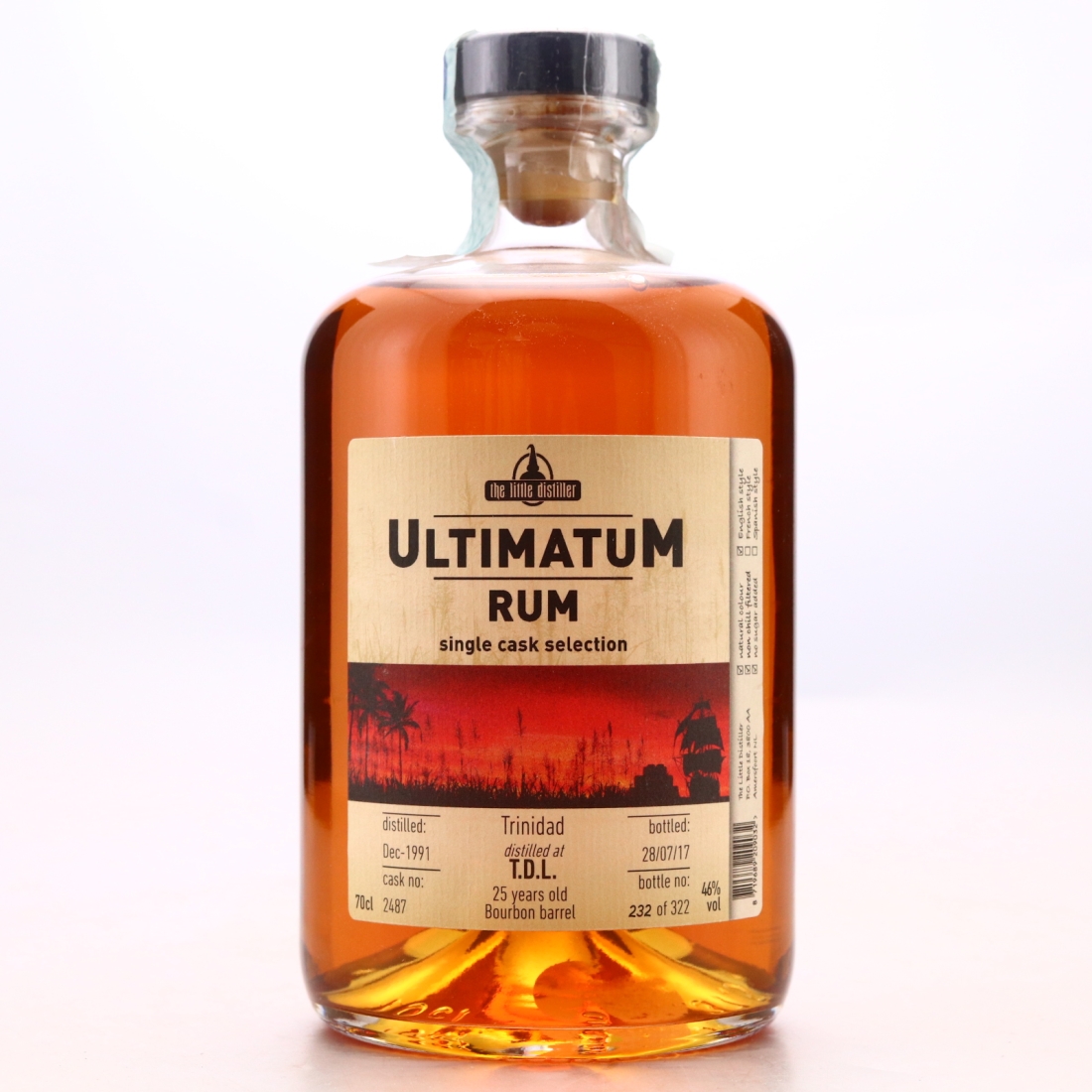 Trinidad Distillers TDL 1991 Ultimatum Rum 25 Year Old 