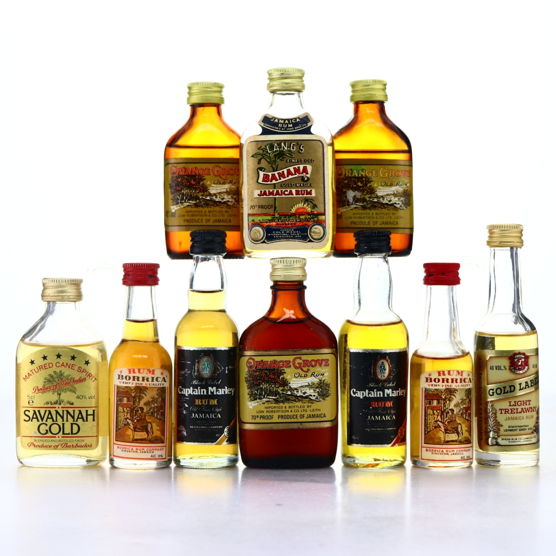 Jamaican Rum Miniatures x 10 1970s-80s