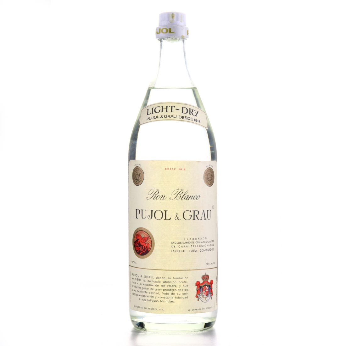Pujol and Grau Light Dry 1 Litre 1970s