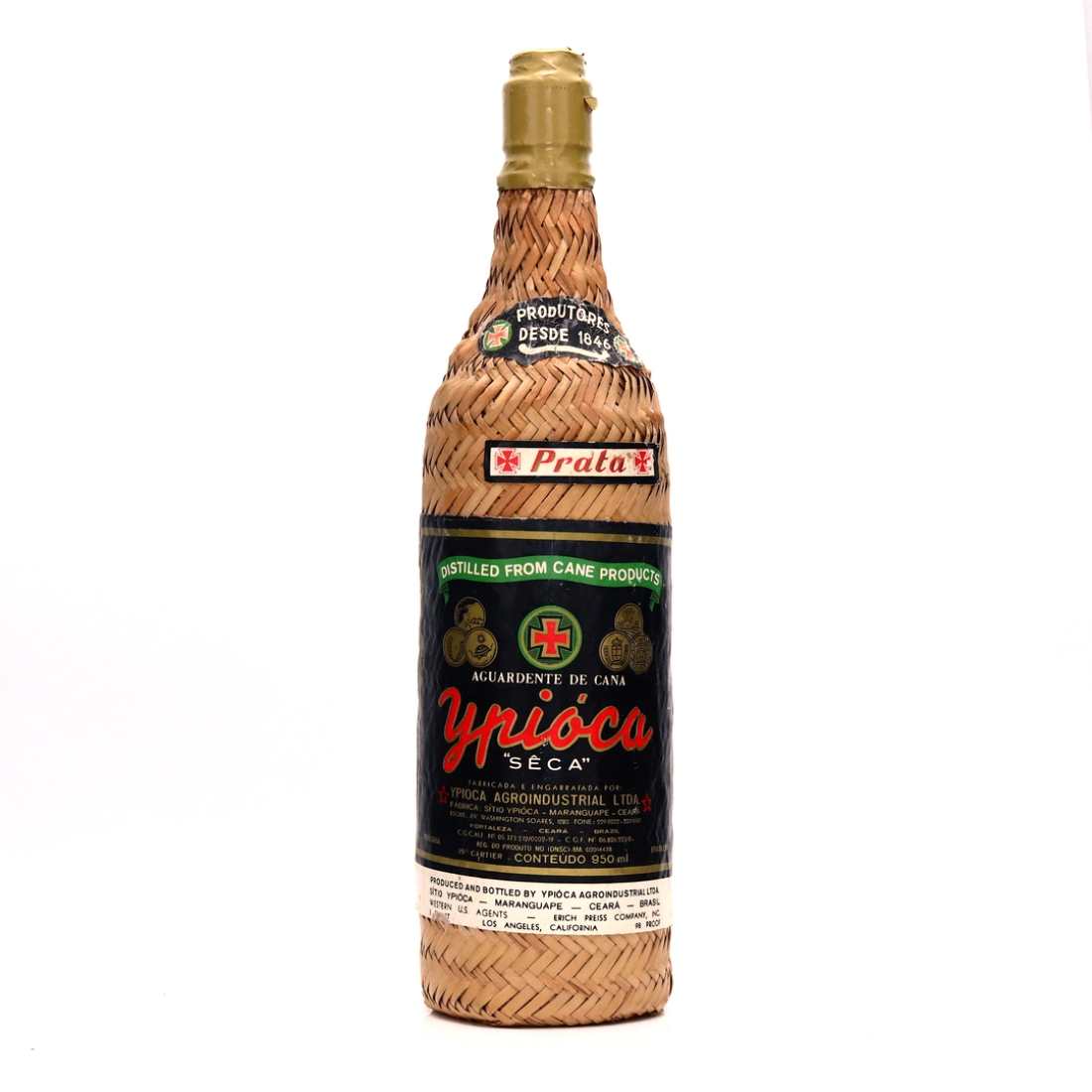 Ypioca Seca Aguardente de Cana Quart 1970s